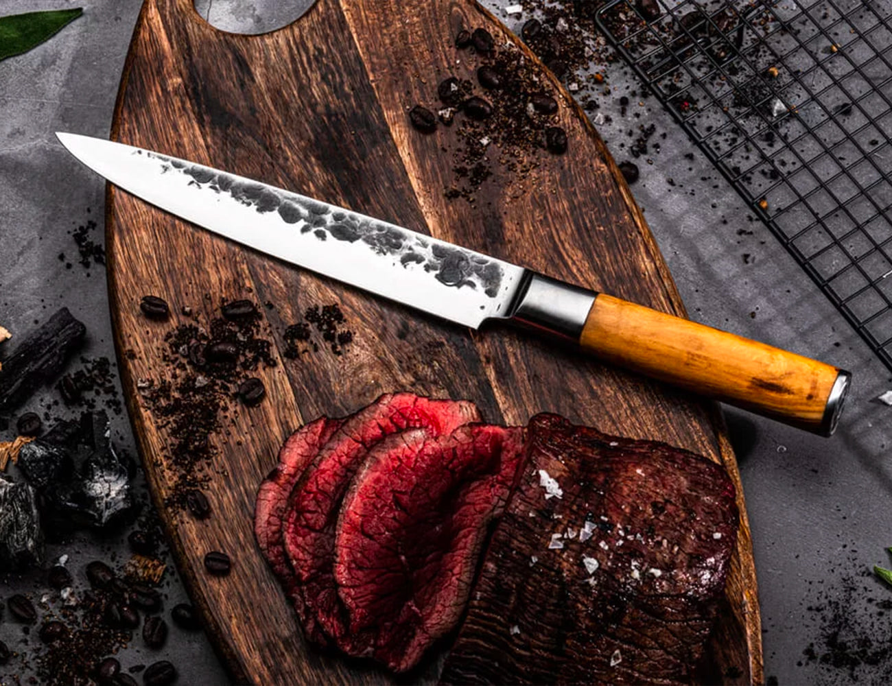 Coltello da intaglio con Manico Olivo cm 20 - Centro Internazionale del Barbecue