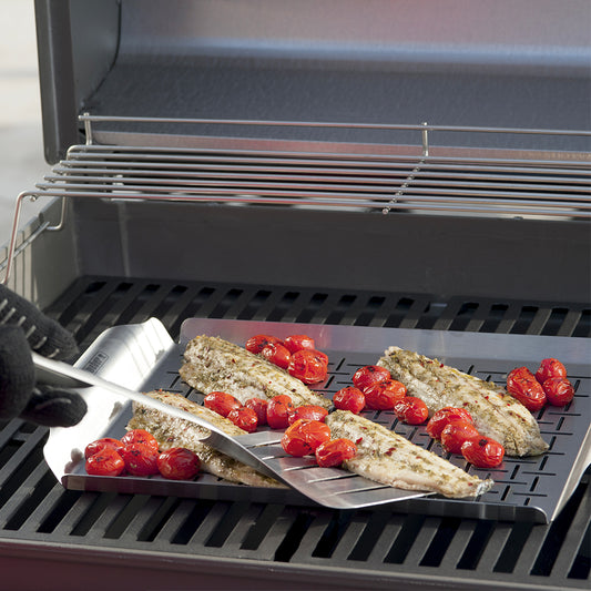 Weber Piatto Inox di Cottura 30 X 45 X 4 Cm - Centro Internazionale del Barbecue