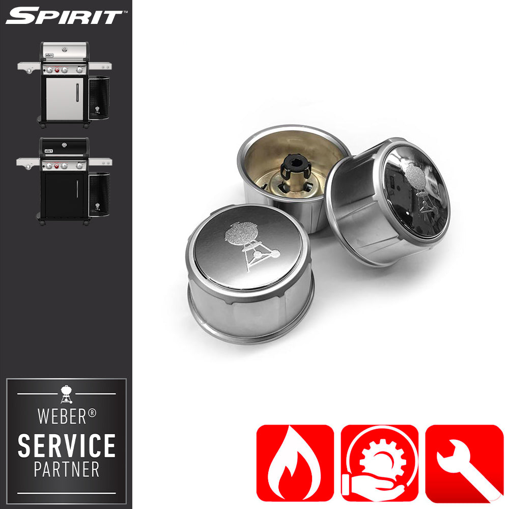 Weber Ricambio Manopola di regolazione del gas (Lotto da 3) Spirit serie 300 - Centro Internazionale del Barbecue