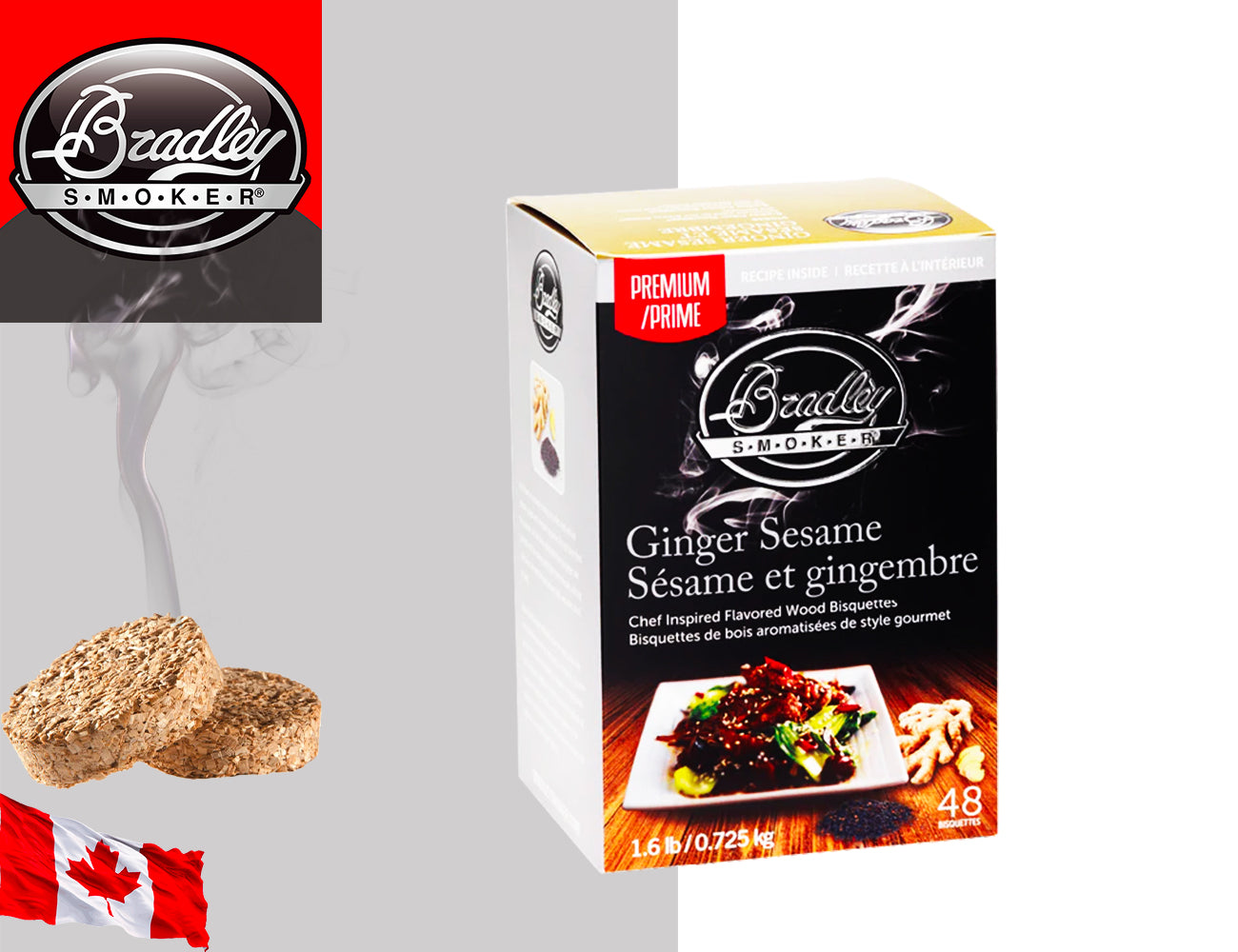 Bradley Smoker Bisquettes Ginger Sesame - Centro Internazionale del Barbecue