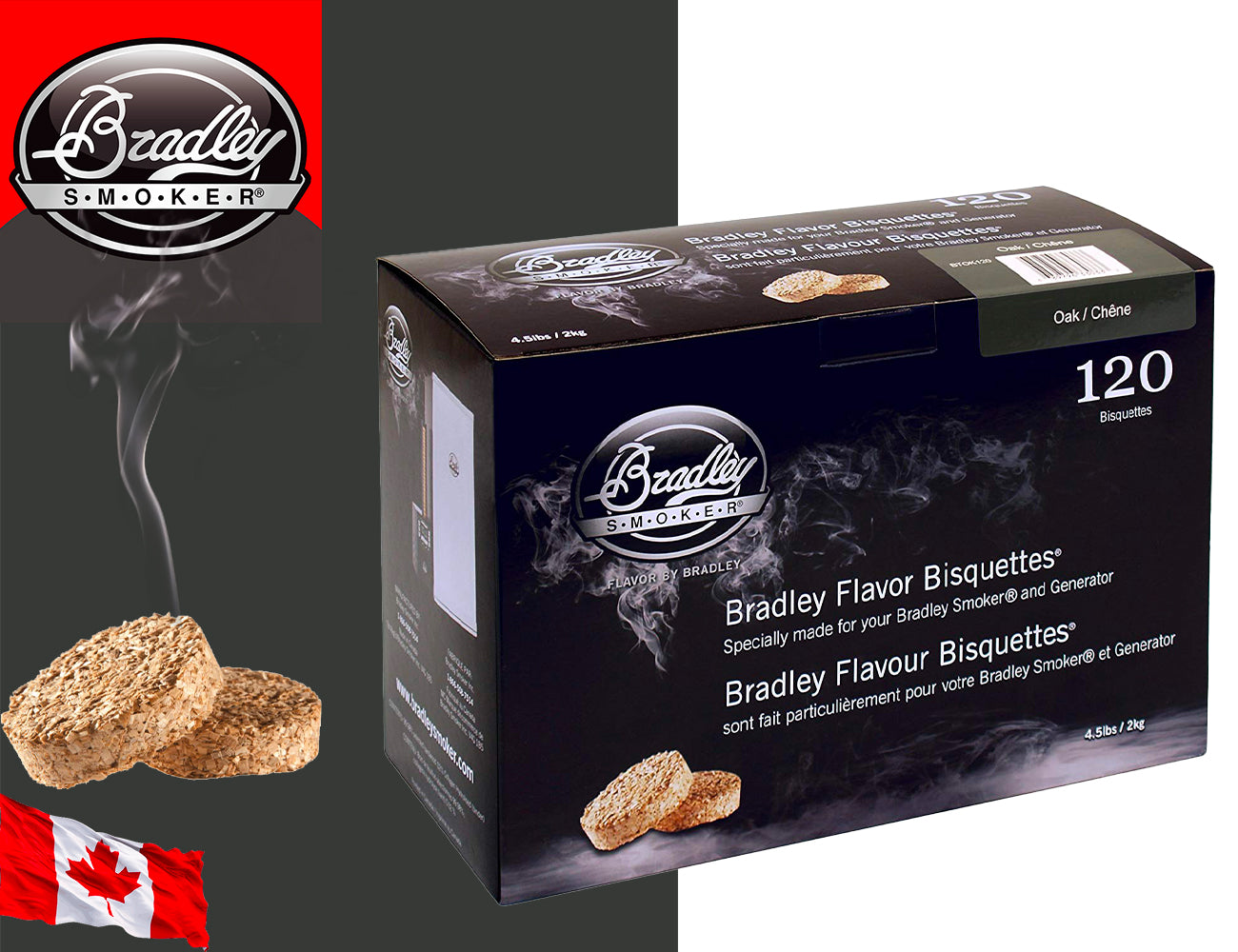Bradley Smoker 120 Bisquettes Oak - Quercia - Centro Internazionale del Barbecue
