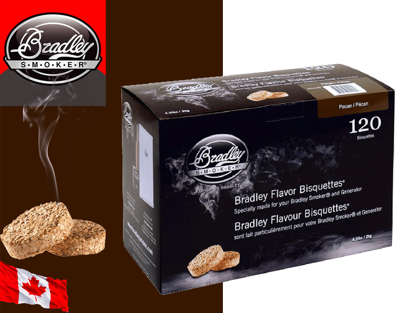 Bradley Smoker 120 Bisquettes Pecan - Centro Internazionale del Barbecue