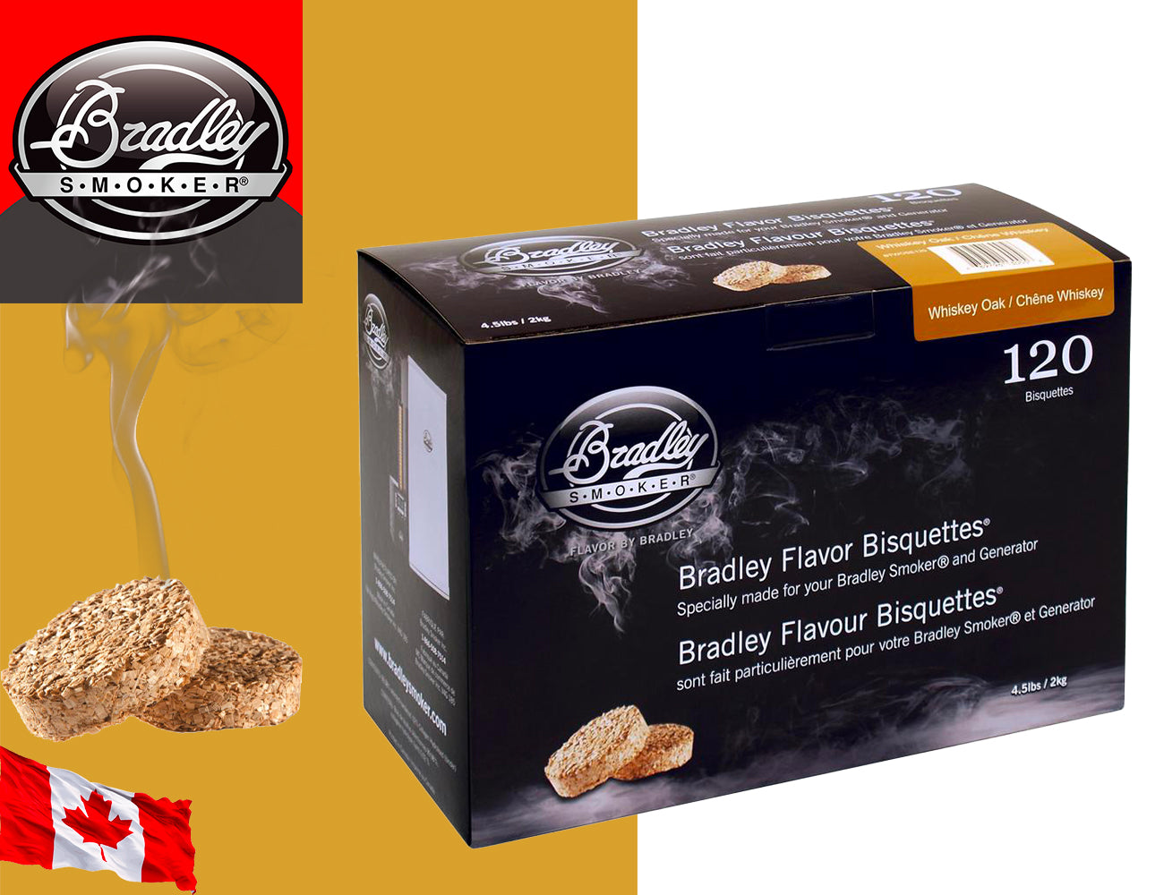 Bradley Smoker 120 Bisquettes Whiskey Oak - Rovere - Centro Internazionale del Barbecue