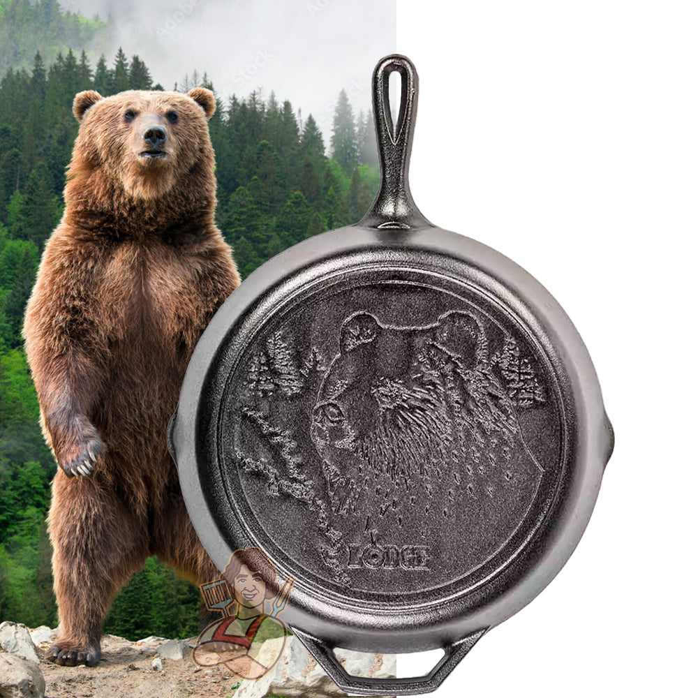 Lodge Padella Ø 31,90 cm. Logo Orso - Centro Internazionale del Barbecue