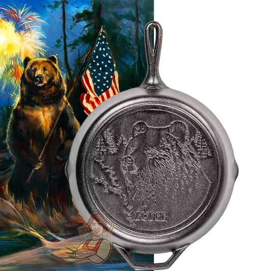 Lodge Padella Ø 31,90 cm. Logo Orso - Centro Internazionale del Barbecue