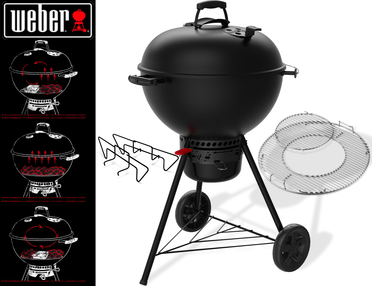 Weber Barbecue Master Touch Ø 57 Cm. Stealth - Centro Internazionale del Barbecue