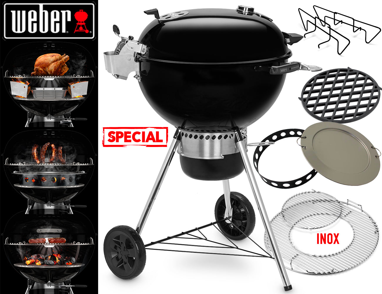 Weber Barbecue Master Touch Ø 57 Cm. SE-E-5775 Premium Black - Centro Internazionale del Barbecue