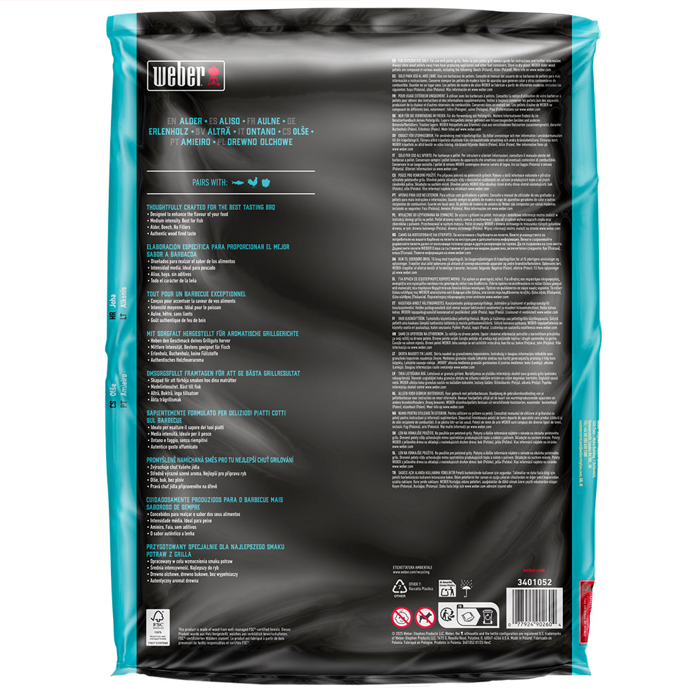 Weber Pellet di Legno Alder - Ontano Kg. 8 - Centro Internazionale del Barbecue