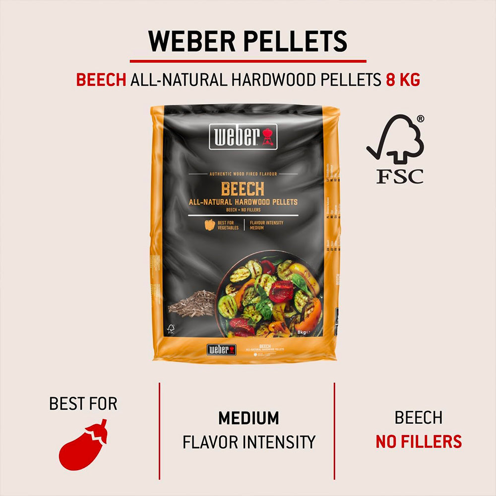 Weber Pellet di Legno Alder - Ontano Kg. 8 - Centro Internazionale del Barbecue