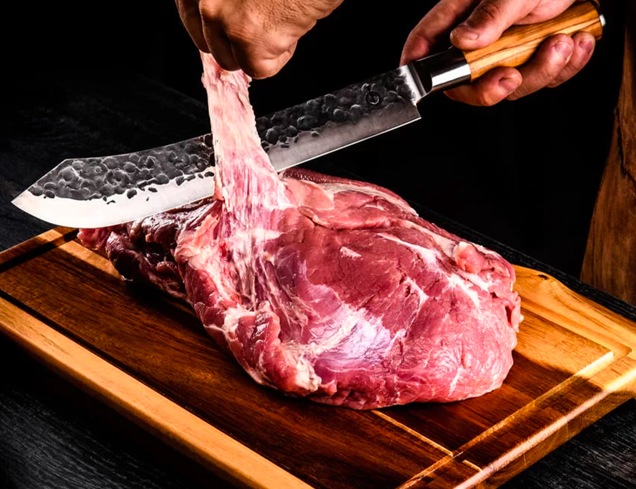 Coltello da macellaio con Manico Olivo cm 25 - Centro Internazionale del Barbecue