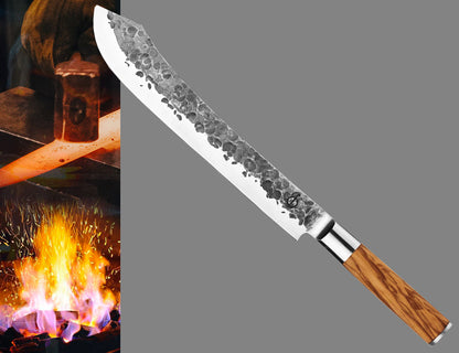 Coltello da macellaio con Manico Olivo cm 25 - Centro Internazionale del Barbecue