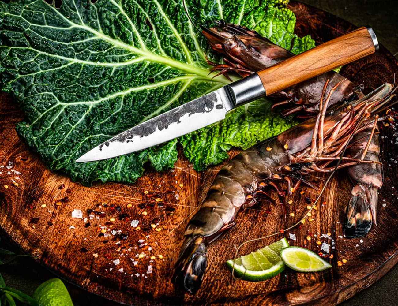 Coltello Multiuso con Manico Olivo cm 13 - Centro Internazionale del Barbecue