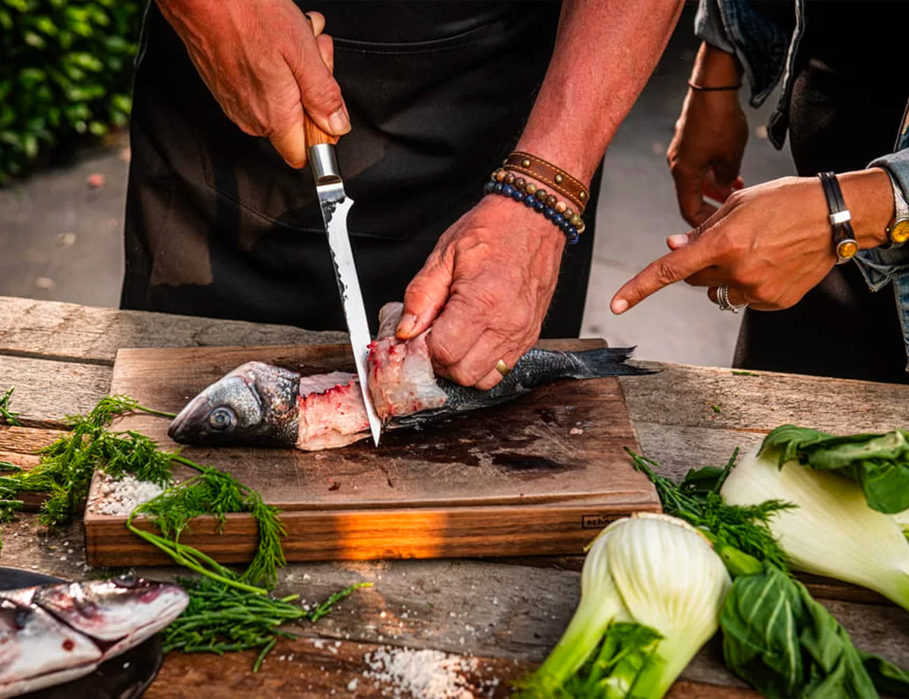 Coltello per sfilettare il pesce con Manico Olivo cm 18 - Centro Internazionale del Barbecue