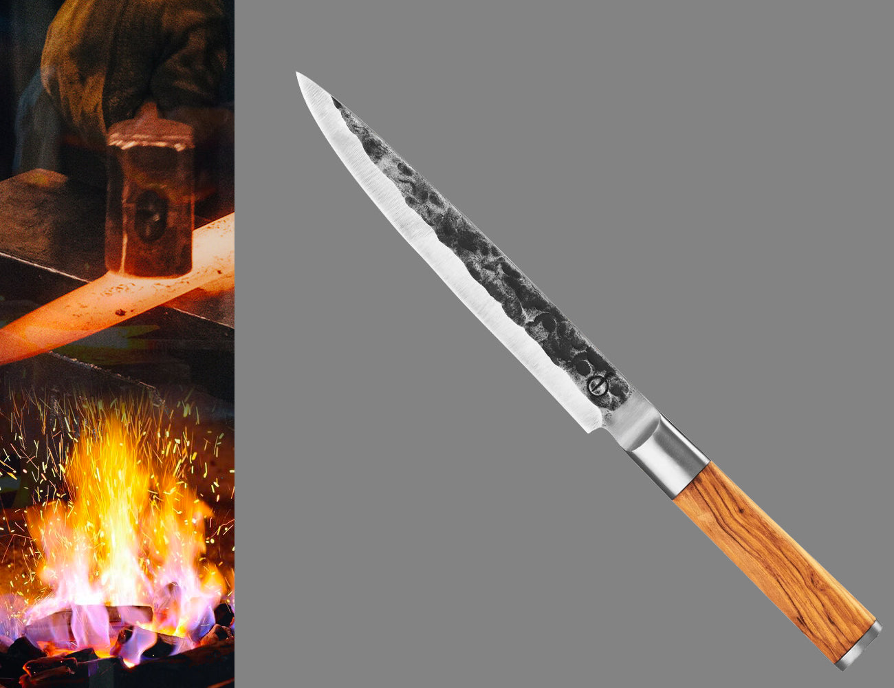 Coltello da intaglio con Manico Olivo cm 20 - Centro Internazionale del Barbecue