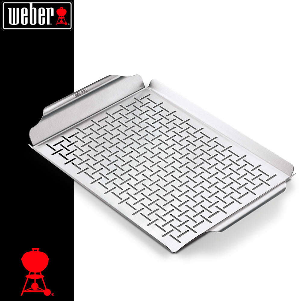Weber Piatto Inox di Cottura 30 X 45 X 4 Cm - Centro Internazionale del Barbecue