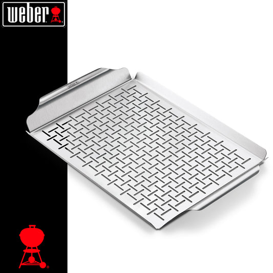 Weber Piatto Inox di Cottura 30 X 45 X 4 Cm - Centro Internazionale del Barbecue