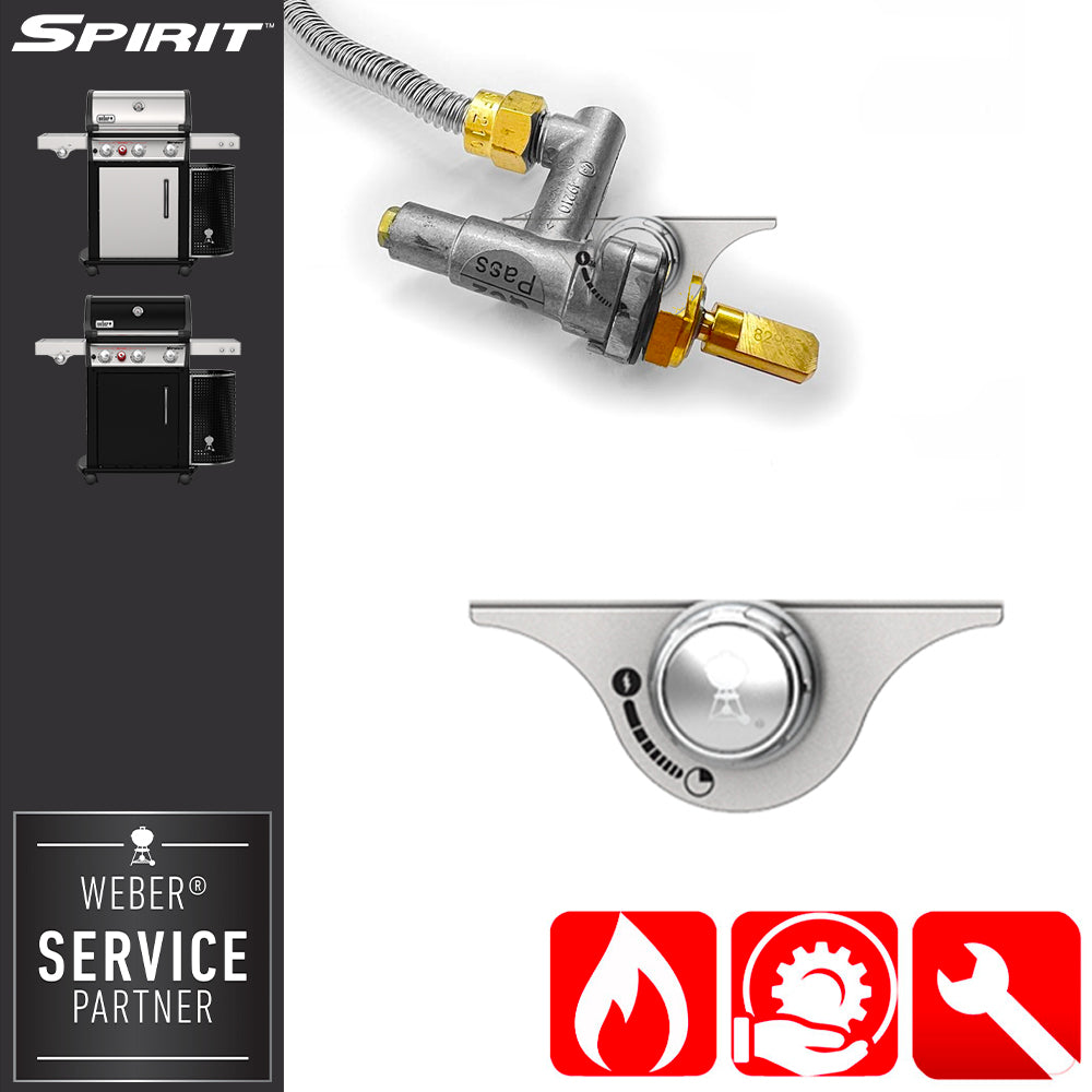 Weber Ricambio Conduttura del gas fornello laterale con plachetta Spirit serie 300 - Centro Internazionale del Barbecue