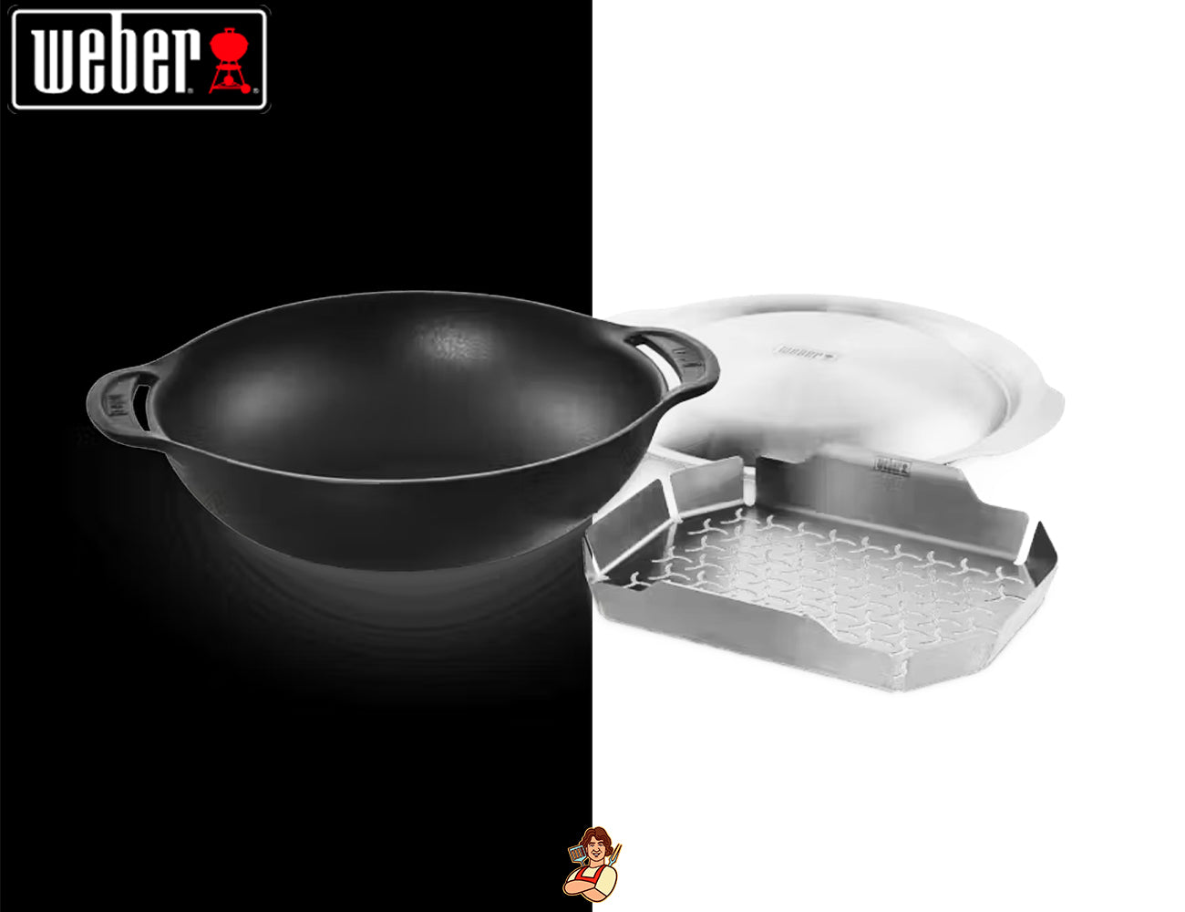 Weber Gourmet BBQ System Wok in Ghisa con Coperchio e Griglia - Centro Internazionale del Barbecue