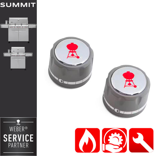 Weber Ricambio Summit Manopola Gas per Barbecue Summit S 650 -450 Lotto 2 Pz. - Centro Internazionale del Barbecue