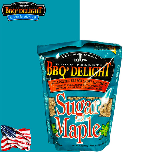 BBQr's Delights Pellets Sugar Maple All 100% Natural 450 Gr. - Centro Internazionale del Barbecue