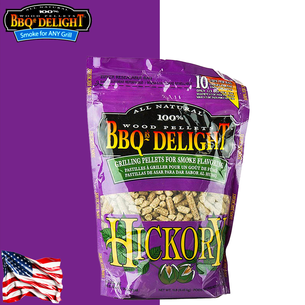 BBQr's Delights Pellets Hickory All 100% Natural 450 Gr. - Centro Internazionale del Barbecue