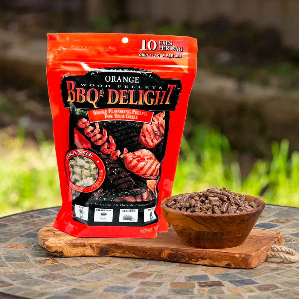 BBQr's Delights Pellets Orange All 100% Natural 450 Gr. - Centro Internazionale del Barbecue