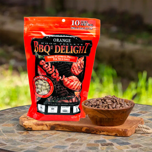 BBQr's Delights Pellets Orange All 100% Natural 450 Gr. - Centro Internazionale del Barbecue