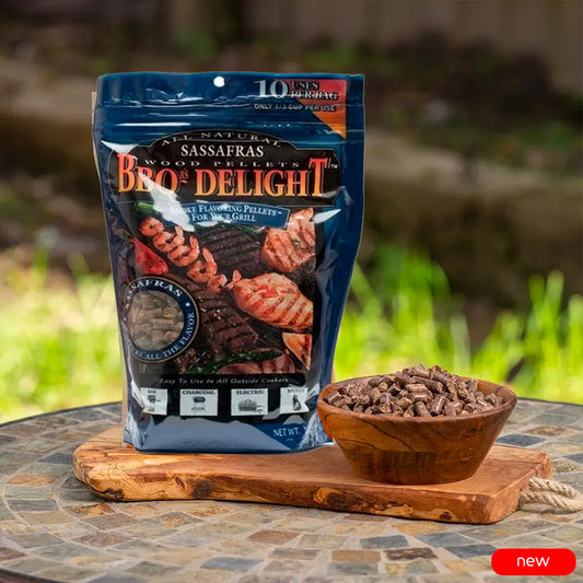 BBQr's Delights Pellets Sassafras All 100% Natural 450 Gr. - Centro Internazionale del Barbecue
