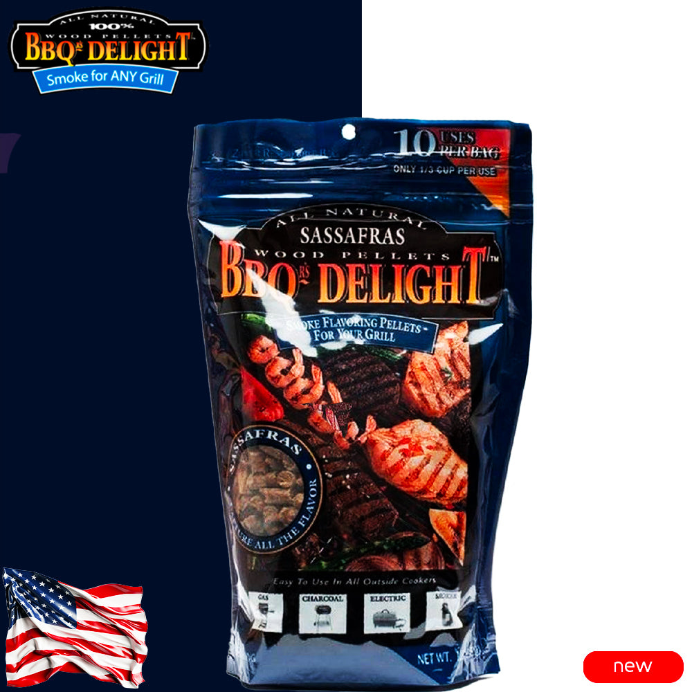 BBQr's Delights Pellets Sassafras All 100% Natural 450 Gr. - Centro Internazionale del Barbecue