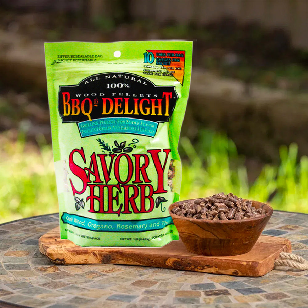 BBQr's Delights Pellets Savory Herb All 100% Natural 450 Gr. - Centro Internazionale del Barbecue