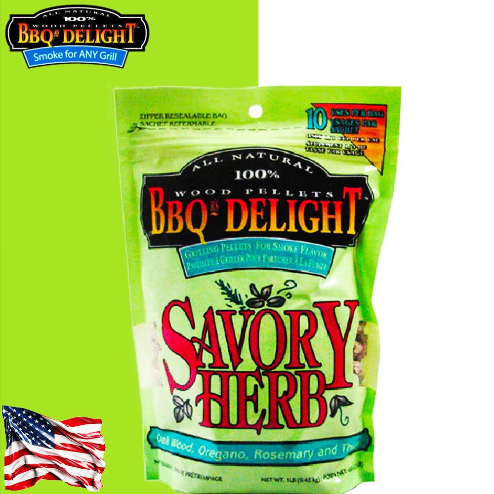 BBQr's Delights Pellets Savory Herb All 100% Natural 450 Gr. - Centro Internazionale del Barbecue