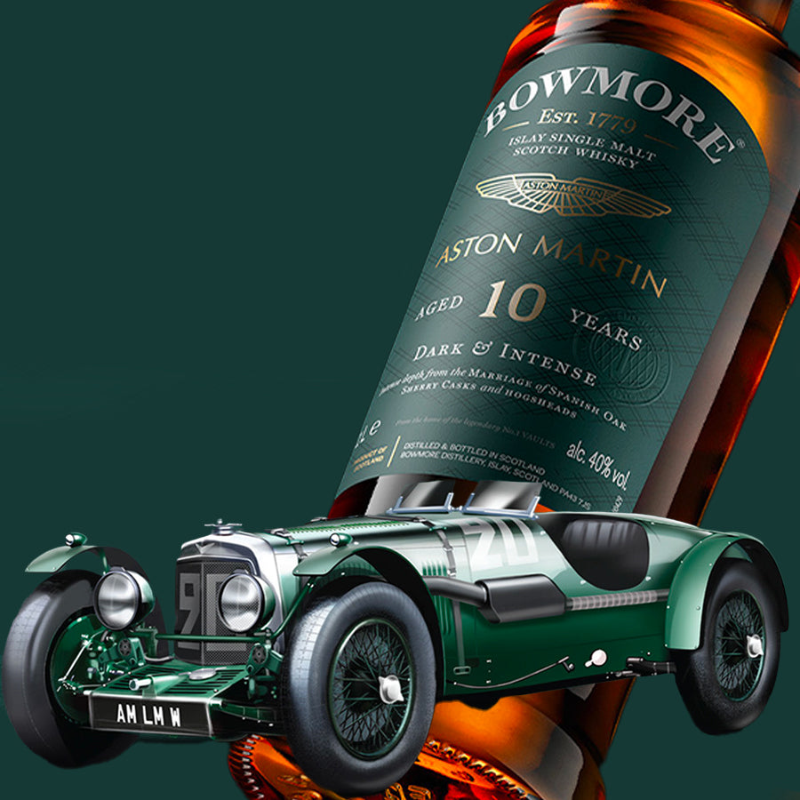 Bowmore Whiskey GTR Collection 2021 No.1 - 10 Years Old Aston Martin LM10 ( 1932 ) 100cl - Centro Internazionale del Barbecue