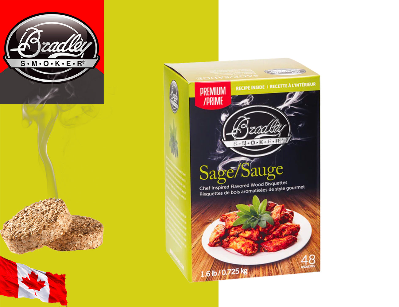 Bradley Smoker Bisquettes Sage - Centro Internazionale del Barbecue