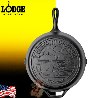 Lodge Padella  Ø 30 cm USA Spacious Skies Logo anniversario 250° degli Stati Uniti