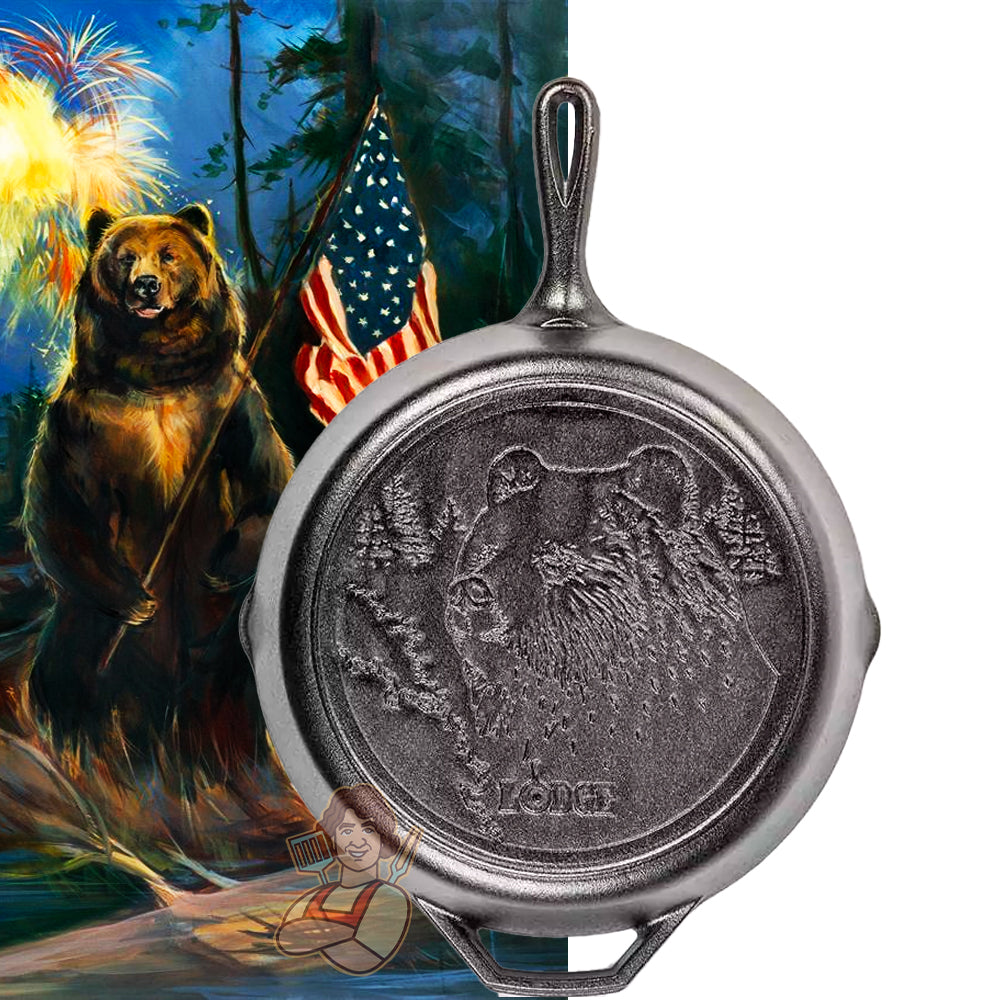 Lodge Padella Ø 31,90 cm. Logo Orso - Centro Internazionale del Barbecue