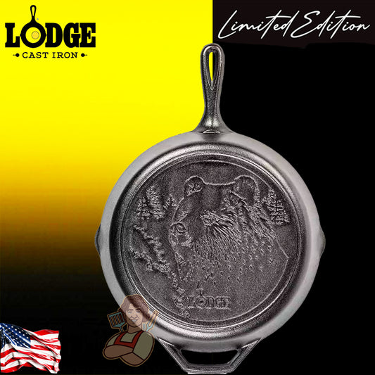 Lodge Padella Ø 31,90 cm. Logo Orso - Centro Internazionale del Barbecue
