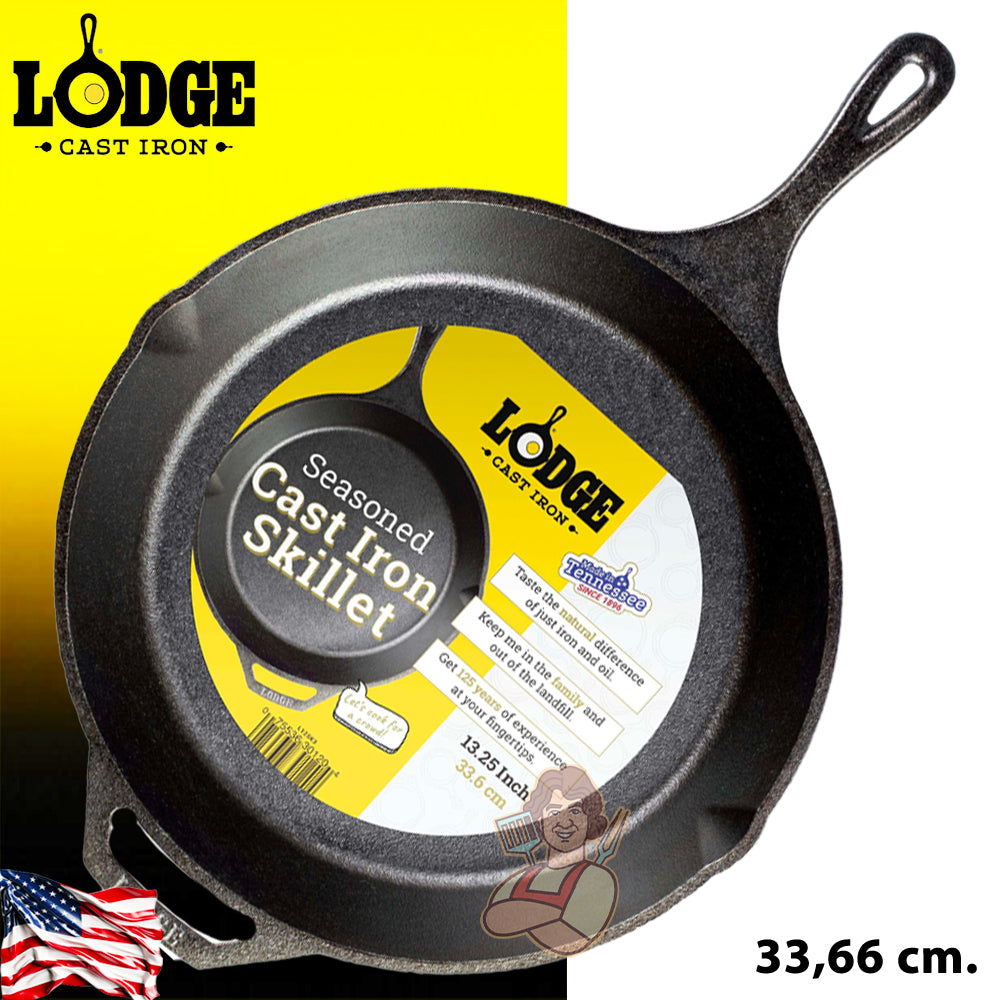 LodGe Padella un manico in Ghisa da 33,66 cm - Centro Internazionale del Barbecue
