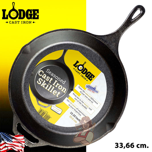 LodGe Padella un manico in Ghisa da 33,66 cm - Centro Internazionale del Barbecue