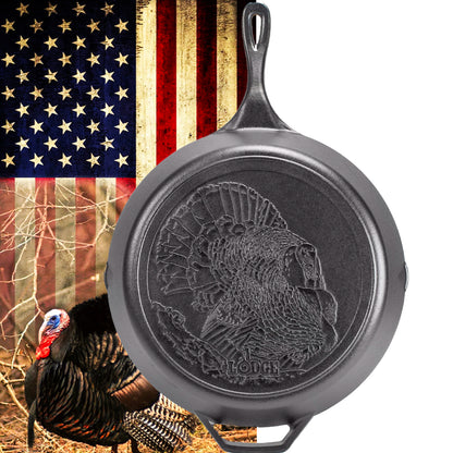 Lodge Padella Ø 33,65 cm. Logo Tacchino - Centro Internazionale del Barbecue