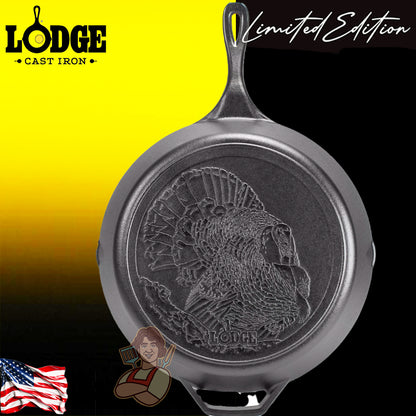 Lodge Padella Ø 33,65 cm. Logo Tacchino - Centro Internazionale del Barbecue