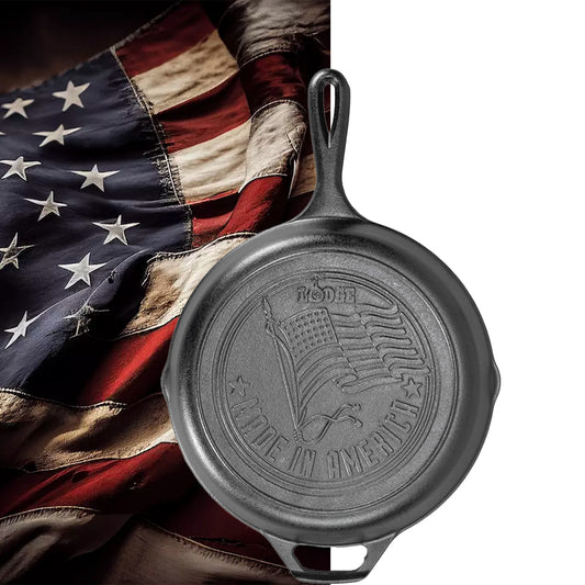 Lodge Padella Ø 26,04 cm. Logo Bandiera USA - Centro Internazionale del Barbecue
