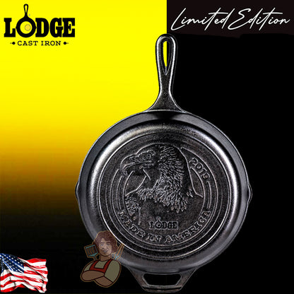Lodge Padella Ø 26,04 cm. Logo Aquila USA - Centro Internazionale del Barbecue