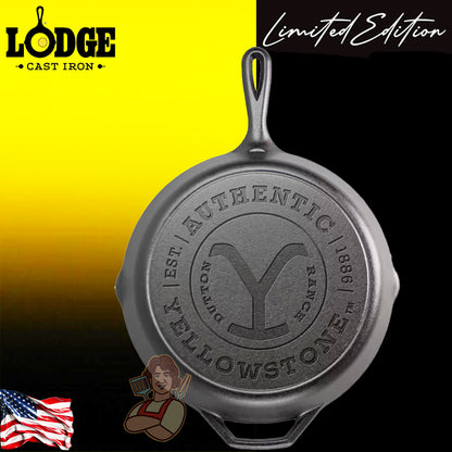 Lodge Padella Ø 26,04 cm. logo Yellowstone - Centro Internazionale del Barbecue