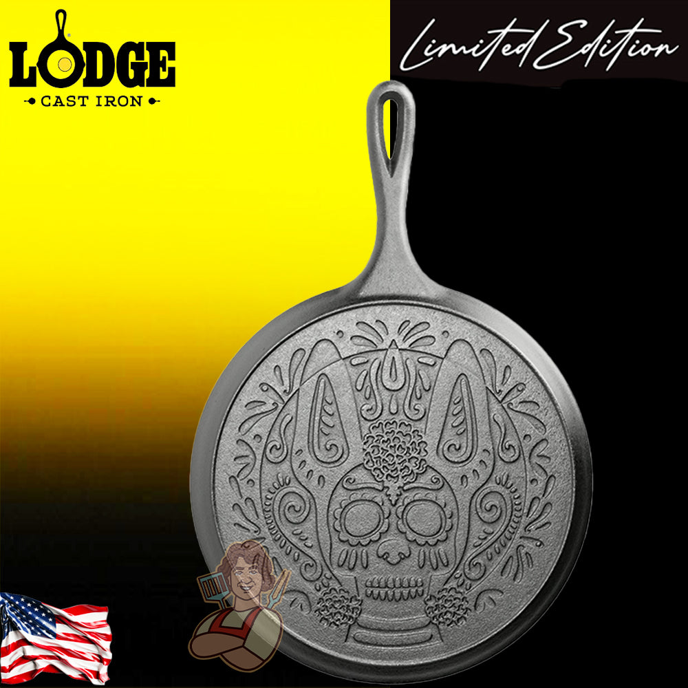 Lodge Teglia / Bistecchiera Ø 26,97 cm. Logo Teschio - Centro Internazionale del Barbecue
