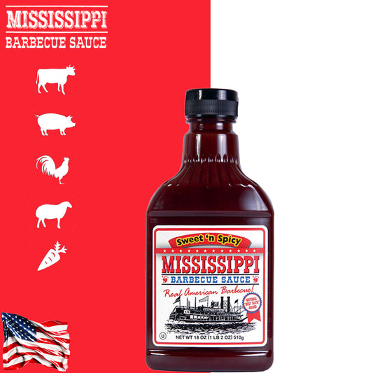 Mississippi Barbecue Sauce Sweet ‘n Spicy 510g - Centro Internazionale del Barbecue