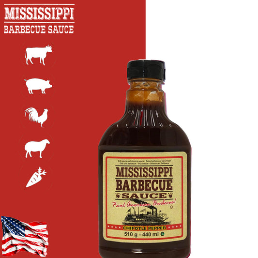 Mississippi Barbecue Sauce Chipotle Pepper 510g - Centro Internazionale del Barbecue