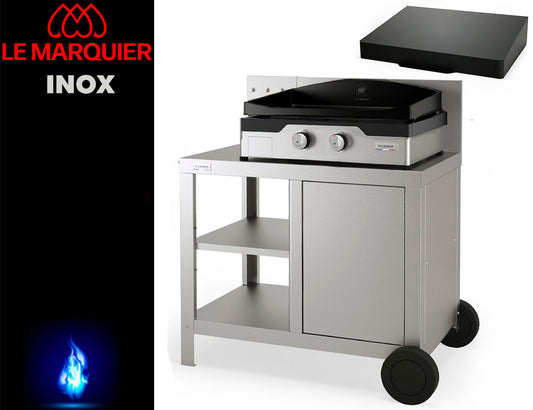 Planca a Gas Allure Duo 260 c/coperchio + Carrello Inox